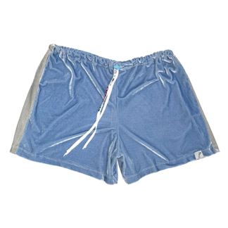 short veludo azul listra cinza U